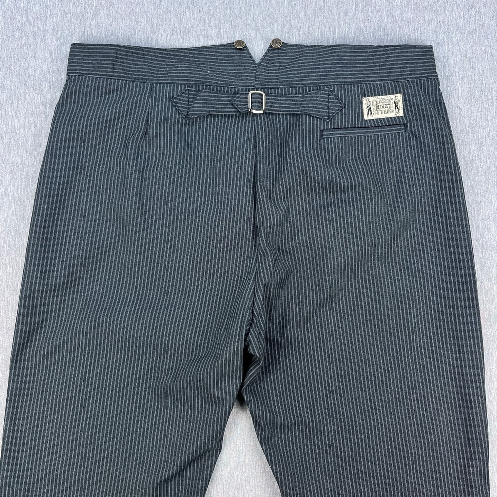 Classic Old West Styles Buckle-Back Pinstripe Pants Mens 46x36 Charcoal Gray USA